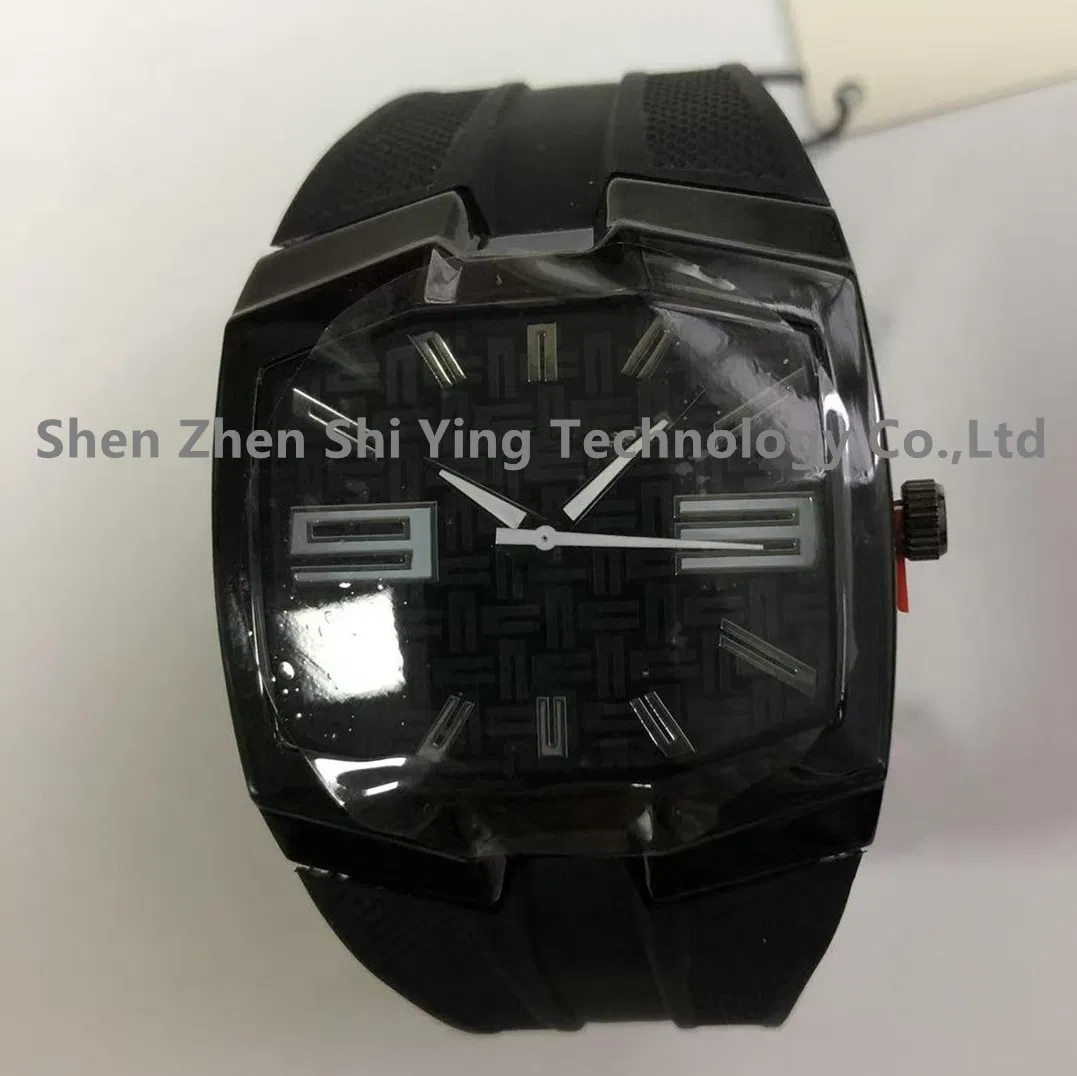 Men's Gift Alloy Fashion Sports Waterproof Quartz Wrist Watch with Silicon Strap