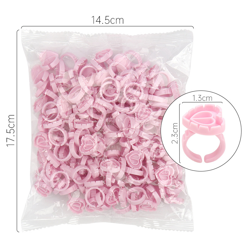 Disposable Heart-Shaped Eyelash and Eyebrow Glue Ring