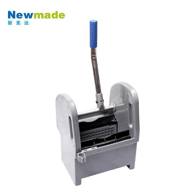 High Quality Plastic Bucket Double Wringer Mop Trolley with Basket for Cleaning