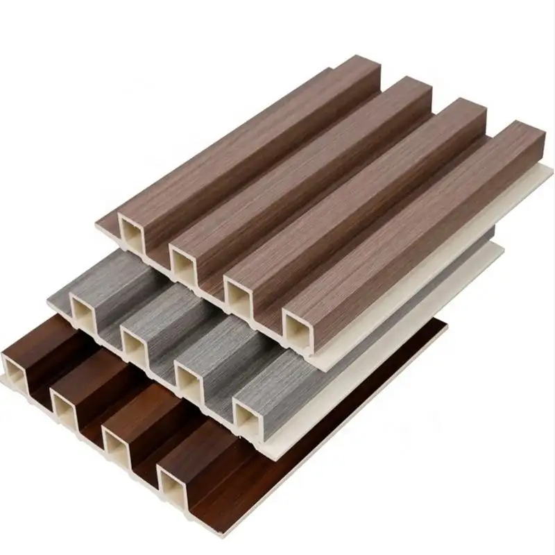 Waterproof Composite Cladding Wood Plastic Wall Panel Fluted Composite WPC Panel