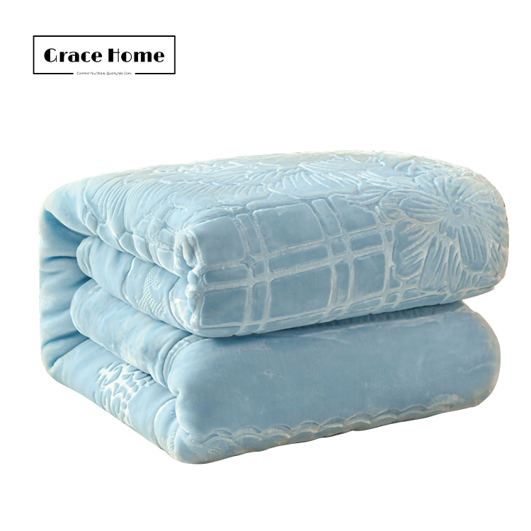 Тёплое плед-одеяло Raschel с тиснением, современный стиль