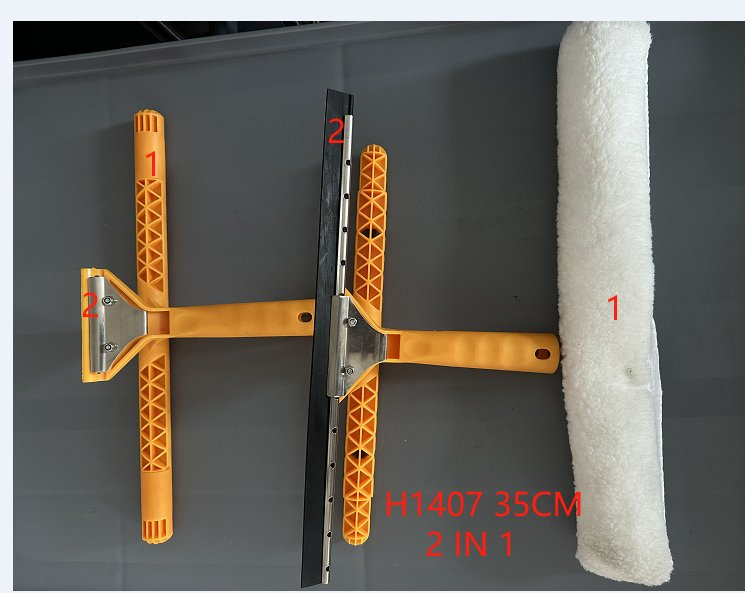 2025 Commercial Cleaning Dual Purpose Window Cleaner 2 In1 Squeegee and Washer Plastic Handle H1407/H1408/H1409