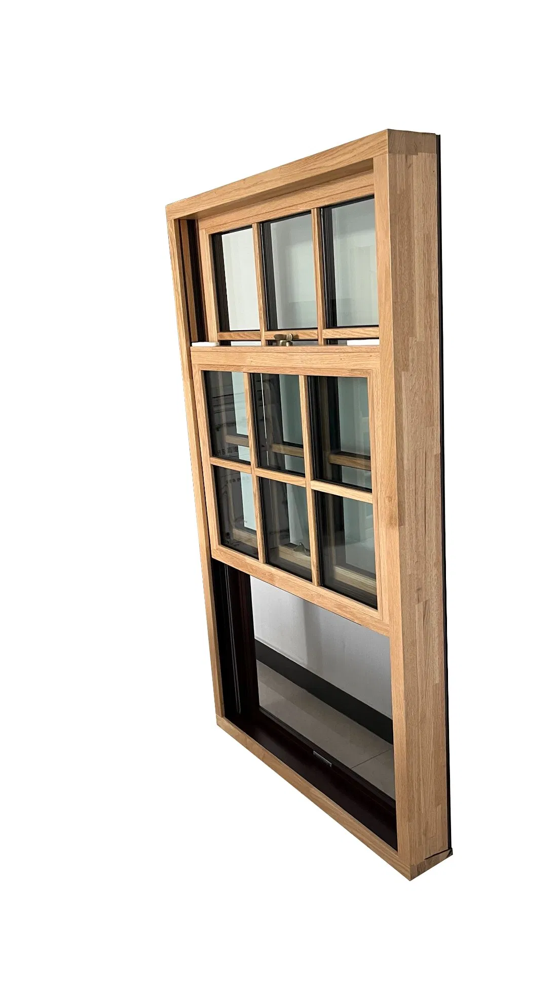 Penjoy Building Timber Single Wooden Sash Wood Hung Window Solid Wooden Windows