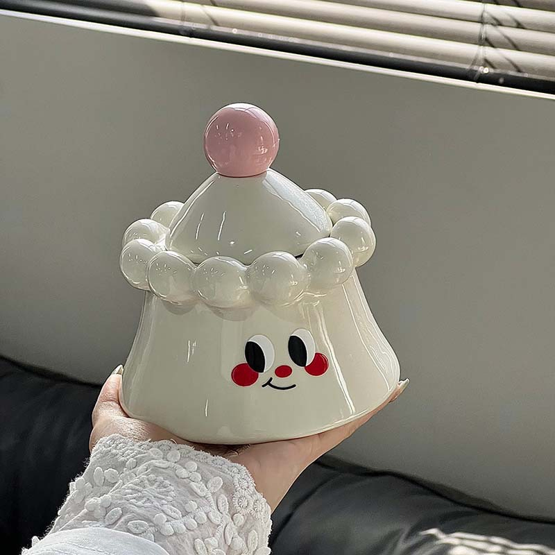 Ceramic Ashtray with Lid to Prevent Ash Cute Household Ashtray Smoking Accessories