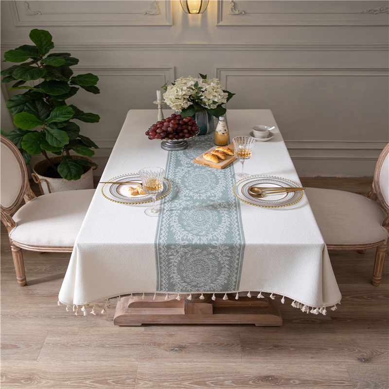Wholesale Customized Cotton Linen Fabric Gingham Tablecloth
