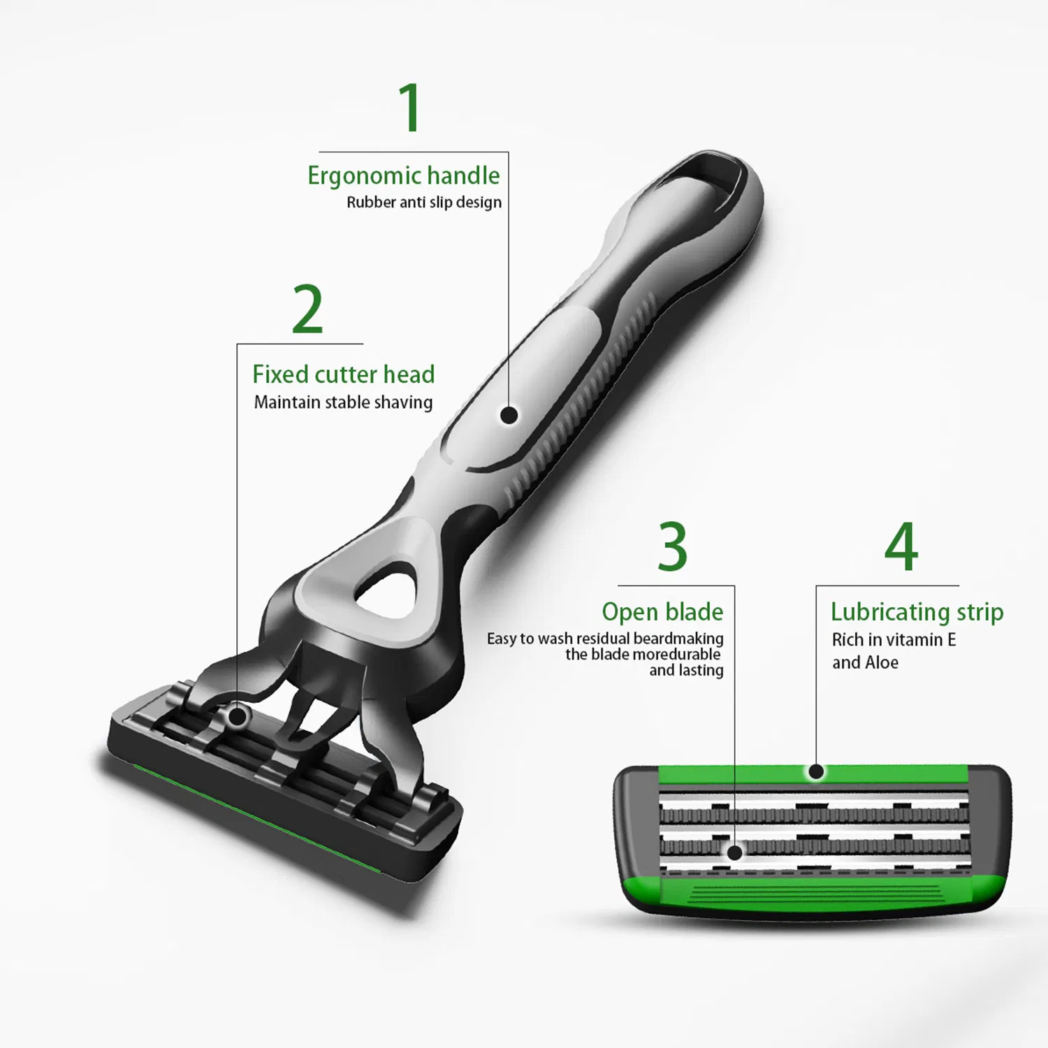 Barber Plastic Hotel Disposable Shaving Facial Men 3 Blades Razor