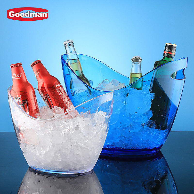 8L Large Capacity 4 Bottle Plastic Oval Wine Champagne Bucket Beer Bottle Cooler Ice Bucket