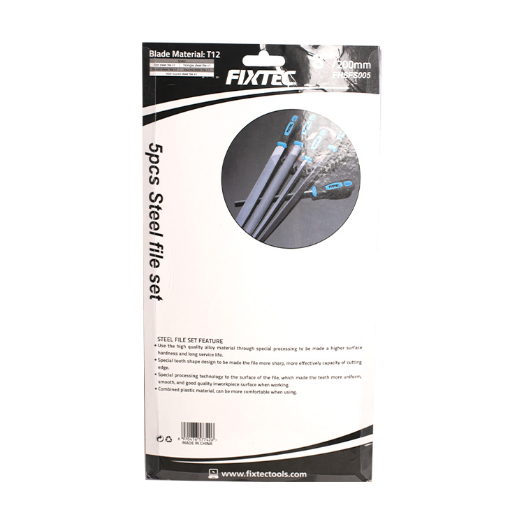 Fixtec Hand Tools Set High Carbon Steel 5PCS File Set for Metal Sharpening & Hole Shaping