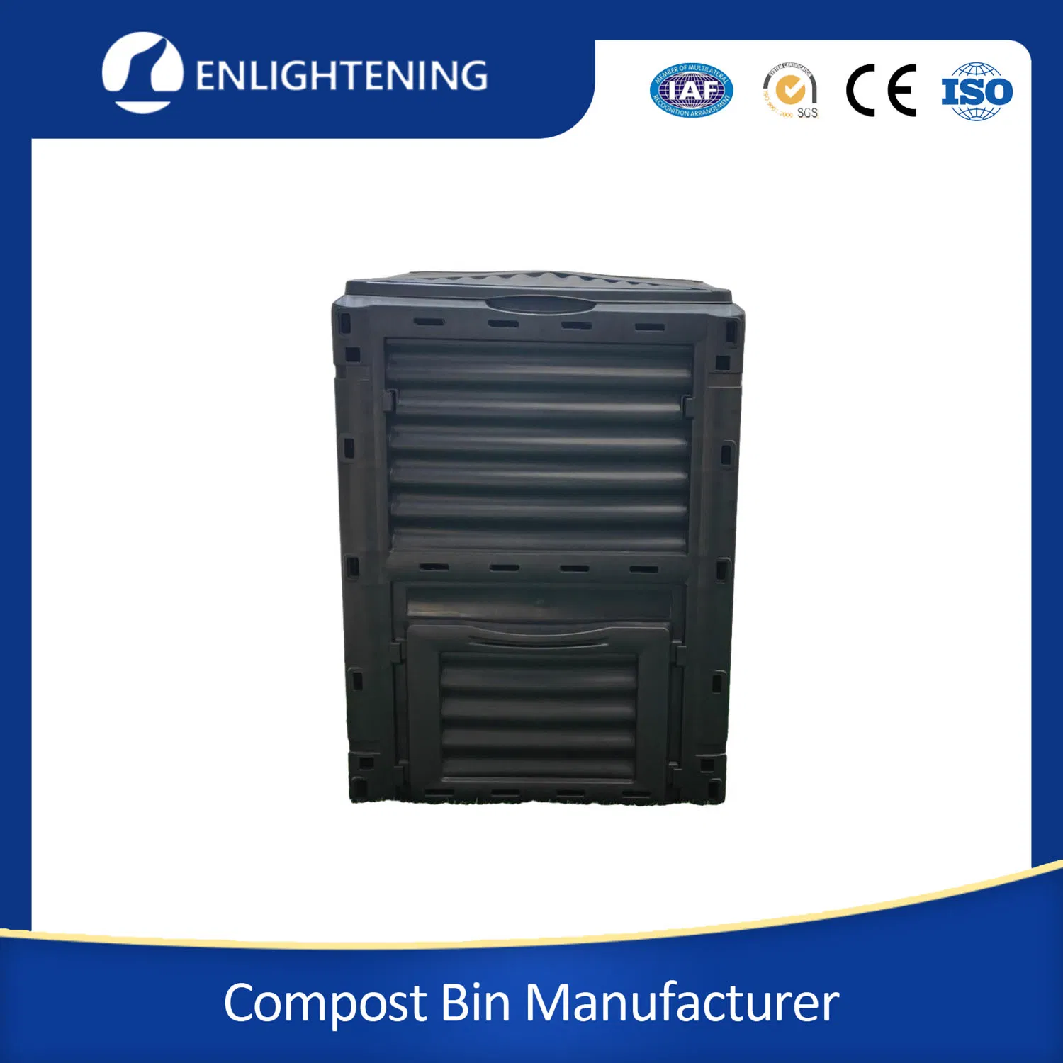 Custom Color Black Green Yellow Eco-Friendly Large Outdoor Apartment Polypropylene Screw Free Worm Square Plastic Garden Compost Composting Bin