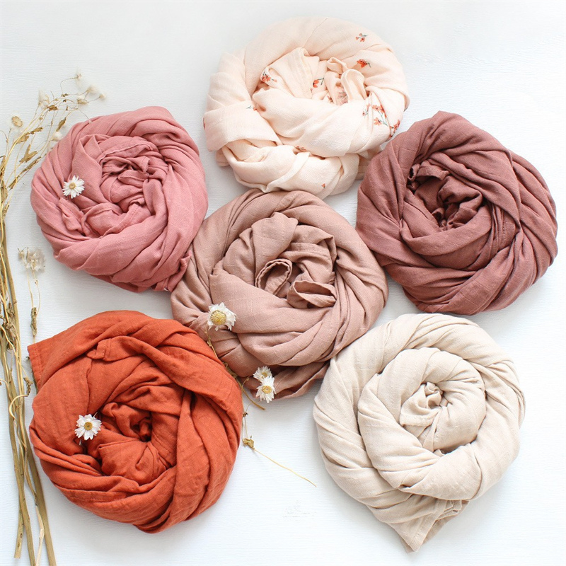 Solid Color Bamboo Cotton Muslin Blanket Baby Swaddle Blanket Baby Shading Cloth Muslin Swaddle