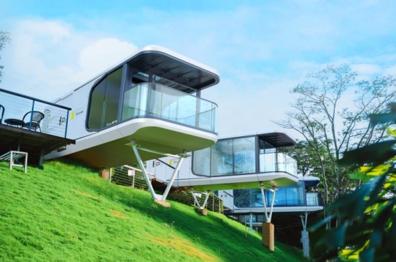 Portable Prefab Home Modular Prefabricated Space Capsule House 29.8 Square Meters