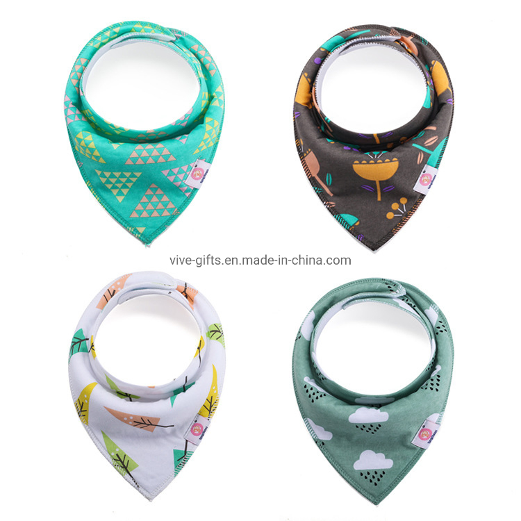 Factory Wholesale Custom Organic Cotton Baby Bandana Drool Bibs