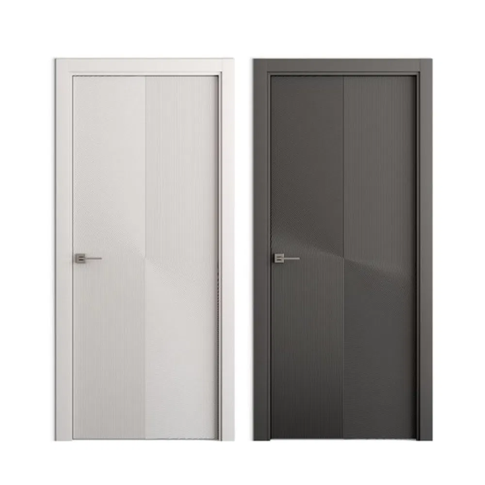 Custom Latest Design Modern Home Prehung Interior Door Solid Wooden Veneer Panel Bedroom Doors Interior Room WPC Door for Hotels Villas Decorative