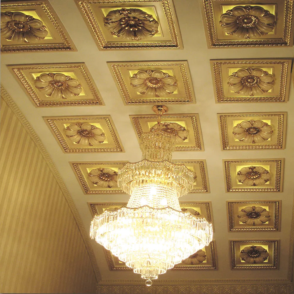 Banruo Artistic Ceiling Classic Design Square Art Lamp Pool