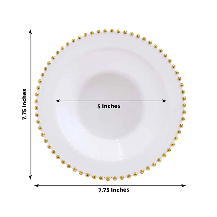 Elegant White Round Plastic Dessert and Salad Bowls for Events