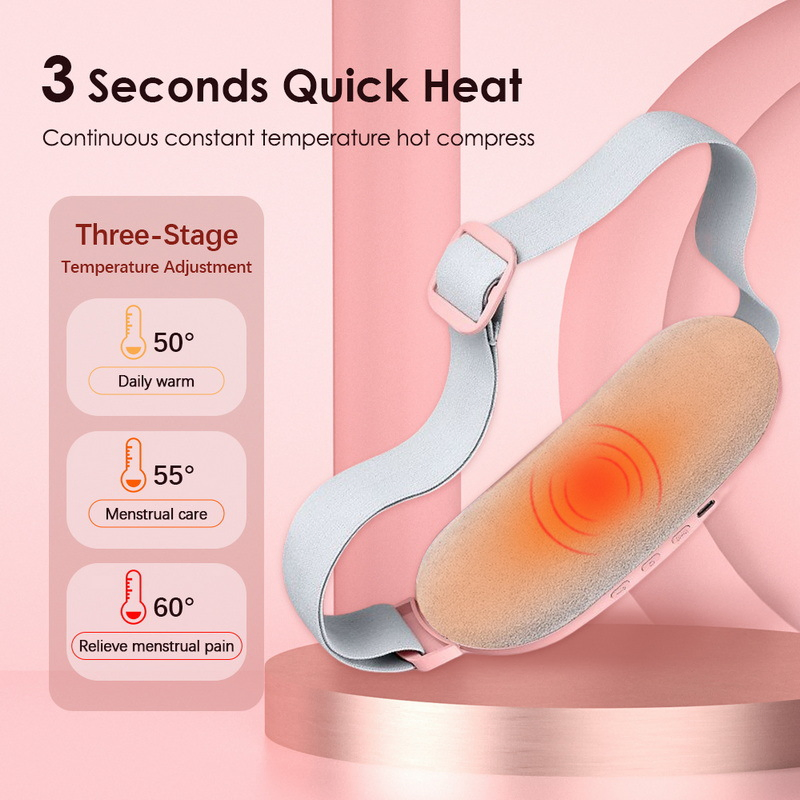 Fast Heating Device for Women and Girls with Heat Level and Massage Modes for Back or Belly Portable Cordless Electric Waist Belt Heating Pad