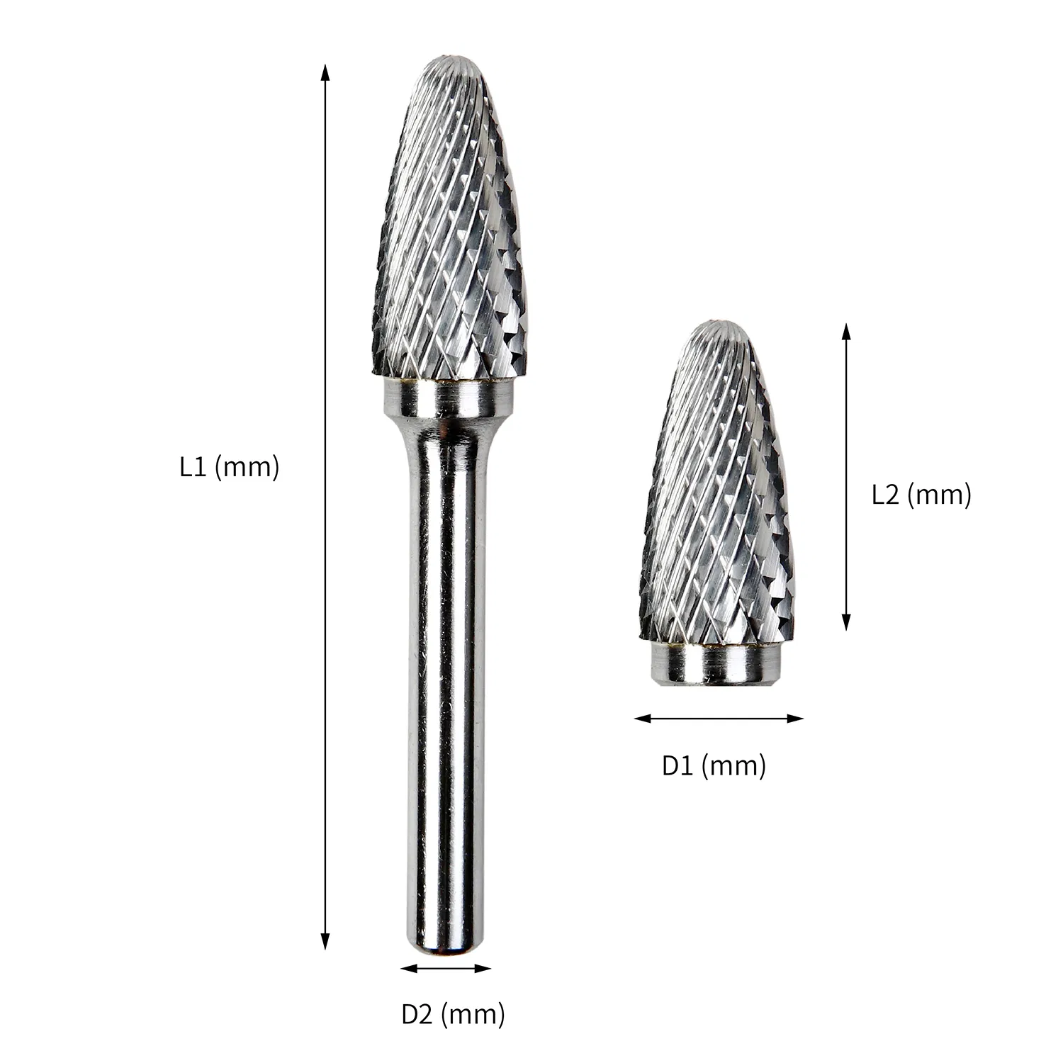 Фреза карбидная двойная резка 6мм хвостовик, форма 'дерево'