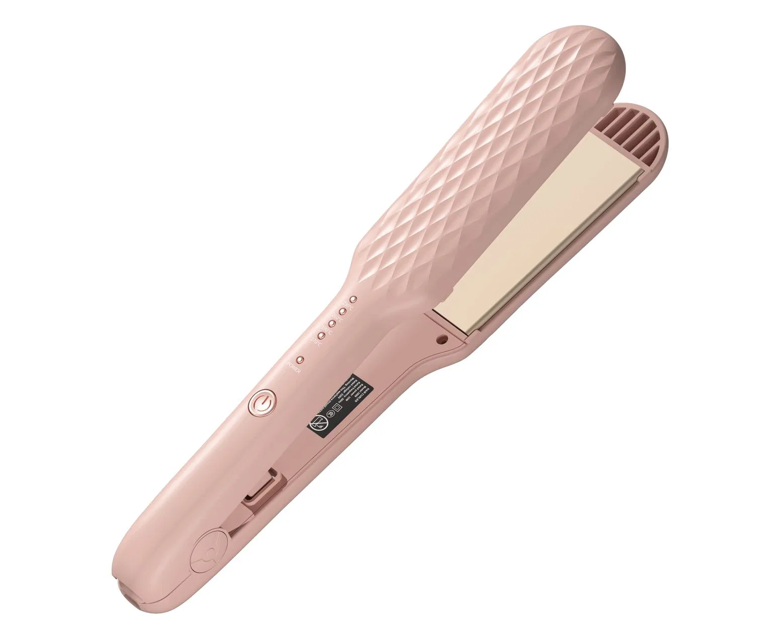 Travel-Friendly Flat Iron and Curler, Dual Voltage, Black and White