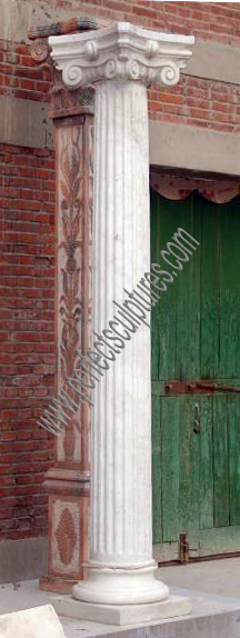 Ornamental Marble Stone Decorative House Pillars Designs (QCM004B)