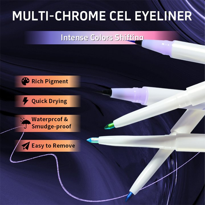 Multichrome Eye Makeup Glue High Pigmented Waterproof Long Lasting Chameleon Eyeliner Gel Pencil