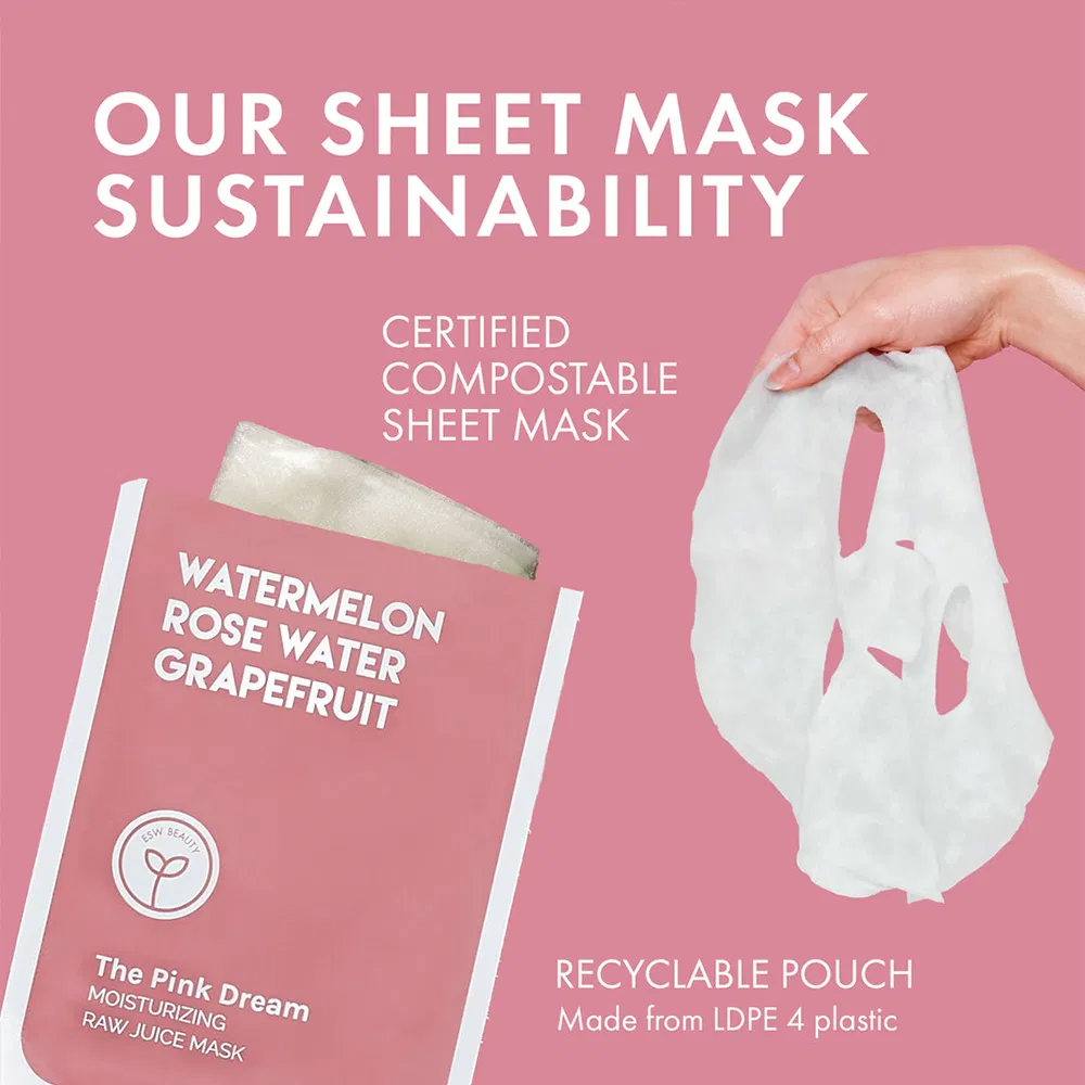 Korean Whitening Moisturizing Sheet Grapefruit Rose Watermelon Beauty Face Masks Private Label Skin Care Facial Mask