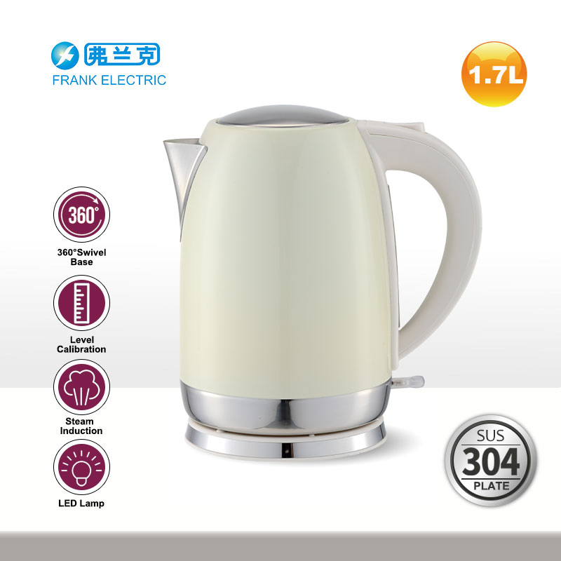 Kettle Factory CE GS LFGB Certificates 2200W 1.7L 304s/S Electric Kettle