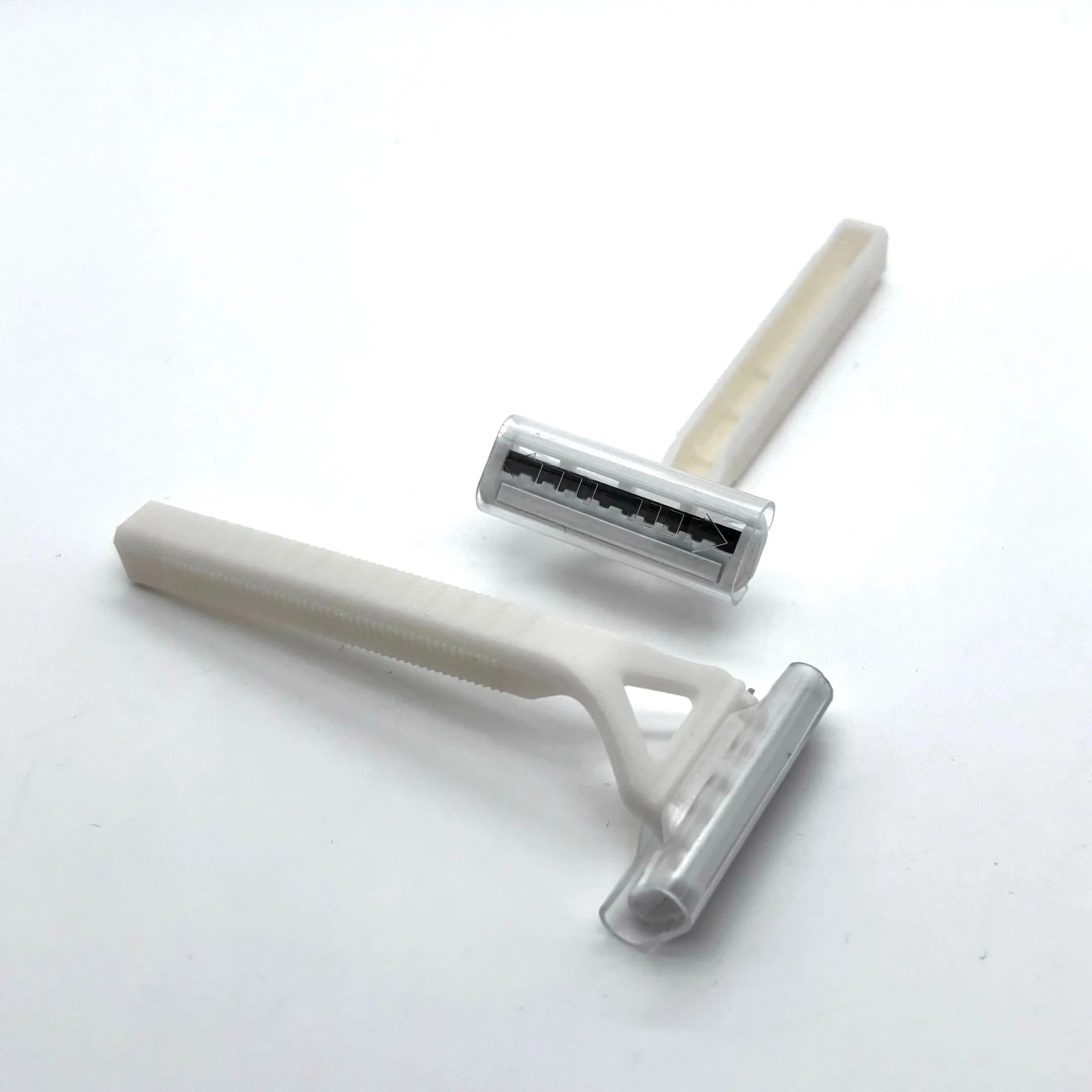 Disposable Hotel Shaving Razor - White Plastic Handle with Double-Layer Stainless Steel Blades 06