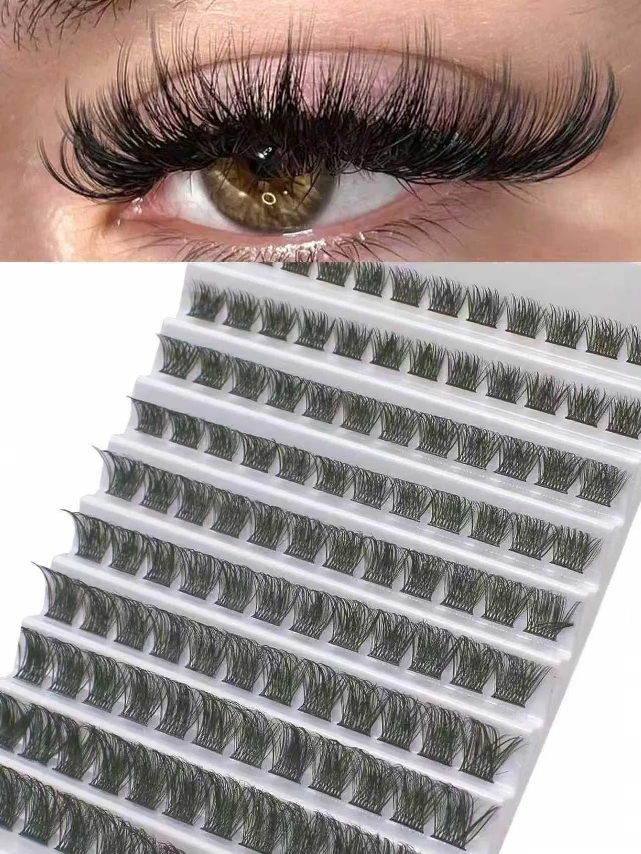 Large Capacity 100 Paira Soft Natural Women's Fox Lazy Sun Flower Eye Glue-Free Cross Border False Book Eyelash Sets