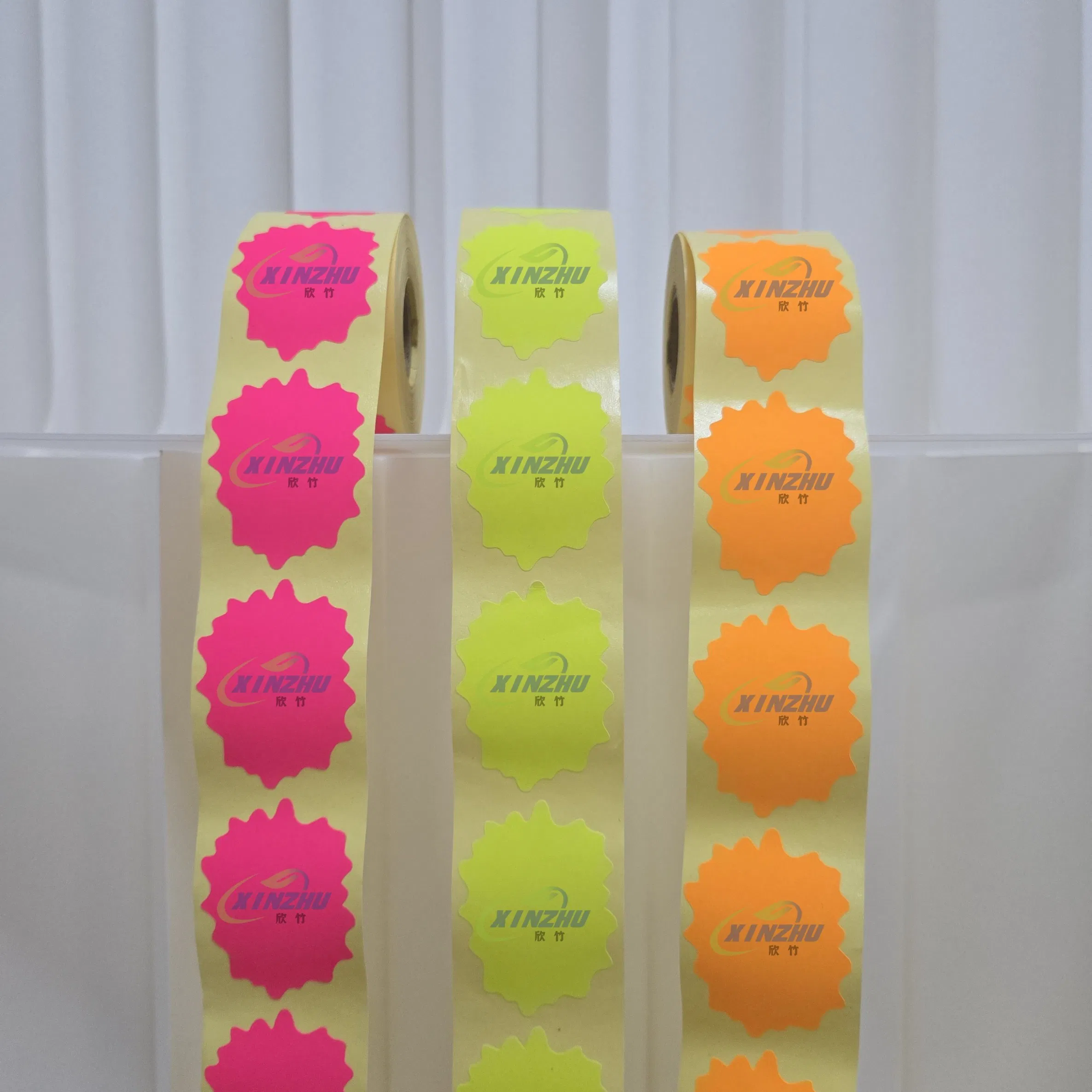 Custom fluorescent Color Handheld Coded Price Tag Woodfree Paper Label Material