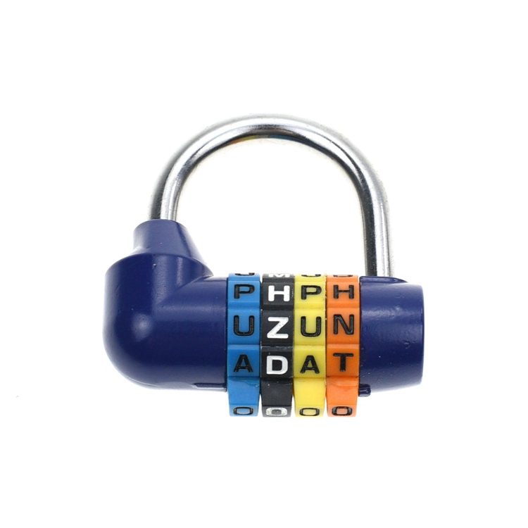 Yh8435 4-Digit Letter Lock Combination Lock Large Gym Locker Outdoor Travel Luggage Mechanical Lock Gym Password Padlock