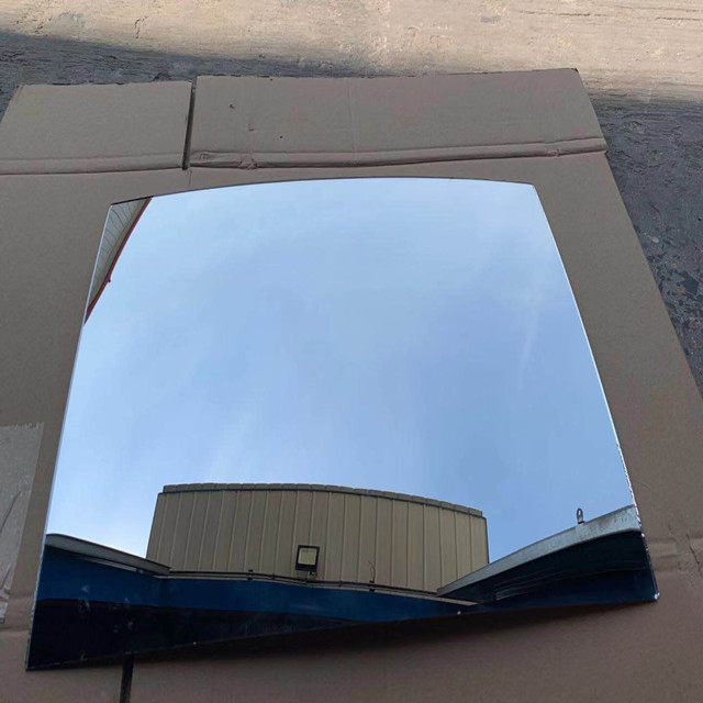 1.8mm 2mm 3mm R1200 R800 305*407mm Tempered Float Round Chrome Convex Concave Curved Bend Bending Bent Glass