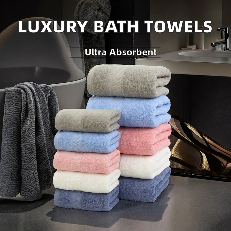 Washing Towels 4-Colour Hotel Towels Sets 100% Cotton White Bathroom Hand