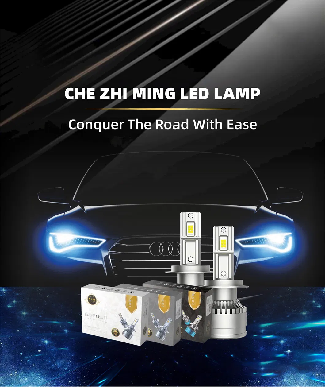 Fenghuotai LED Headlights — Double Copper Tube Series (H1/H3/H7/H8/H9/H11/9005/9006/9012)