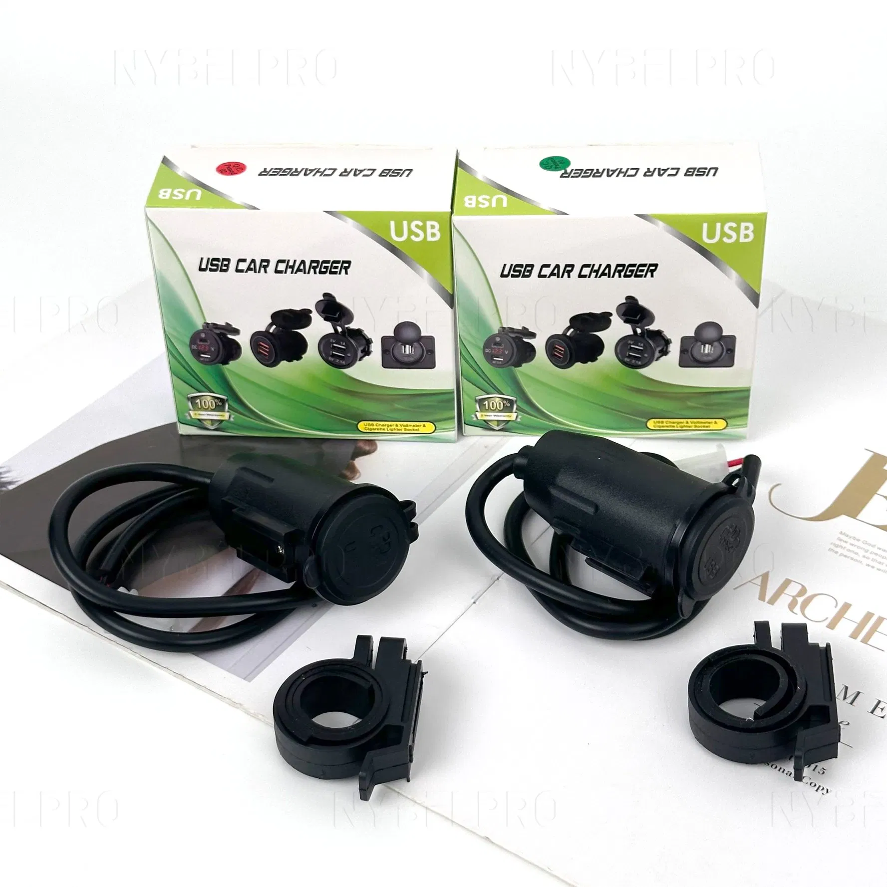 Cargador Rapido Para Coche USB Car Charger USB Ports High LED Voltage Display Portable Charger Car Battery Fast Car Charger for Car Use Outdoor Phone