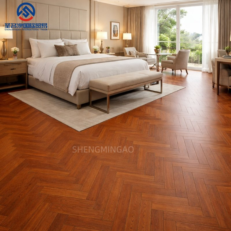 Engineered Wood Flooring European Oak Parquet Design Wooden Floor for Boutique Hotel and Residential Decoration