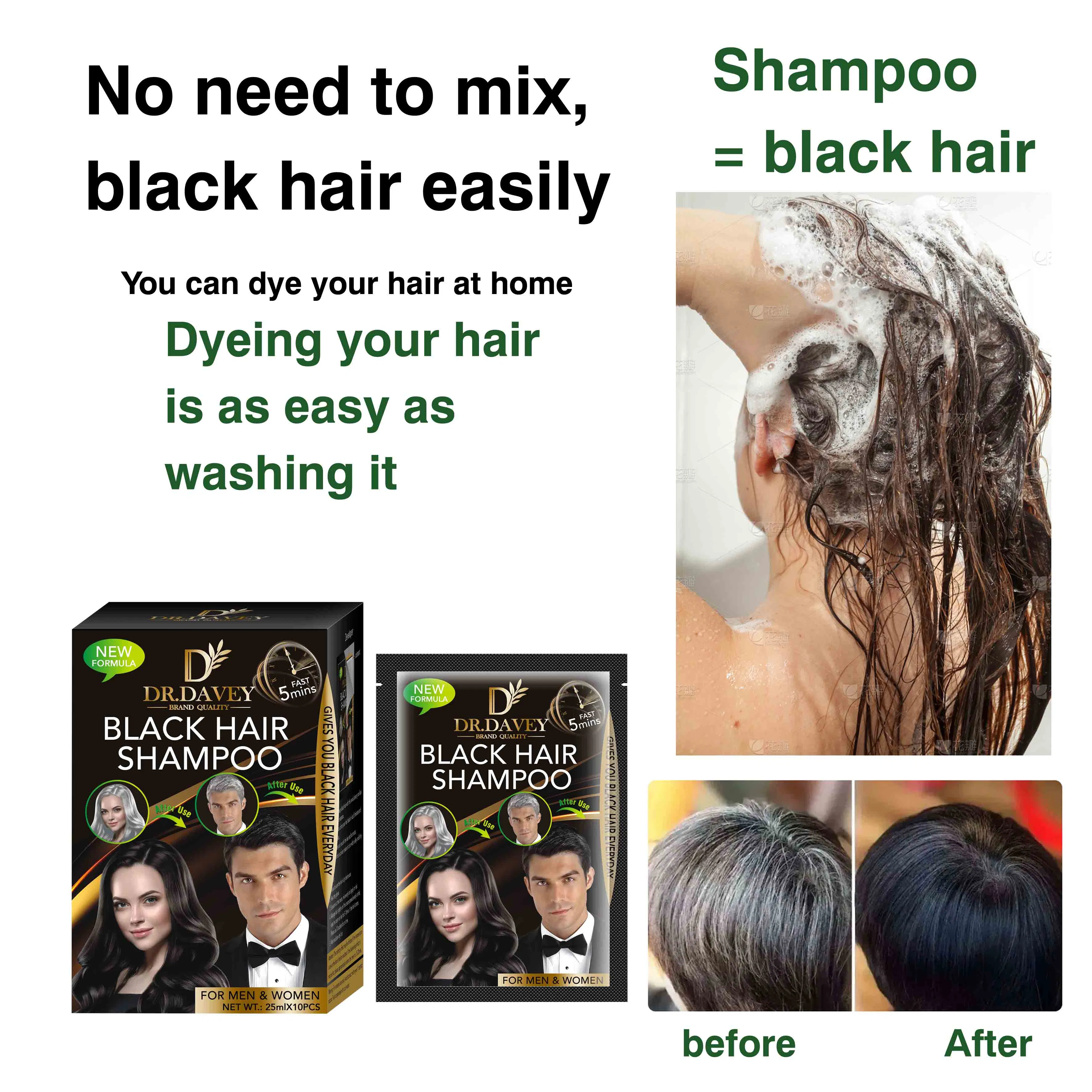 Marchdr. Davey Hair Shampoo Instant Hair Dye Black Color-Hair Dye Permanent-Last 30 Days-Natural Ingredients for Woman&Man