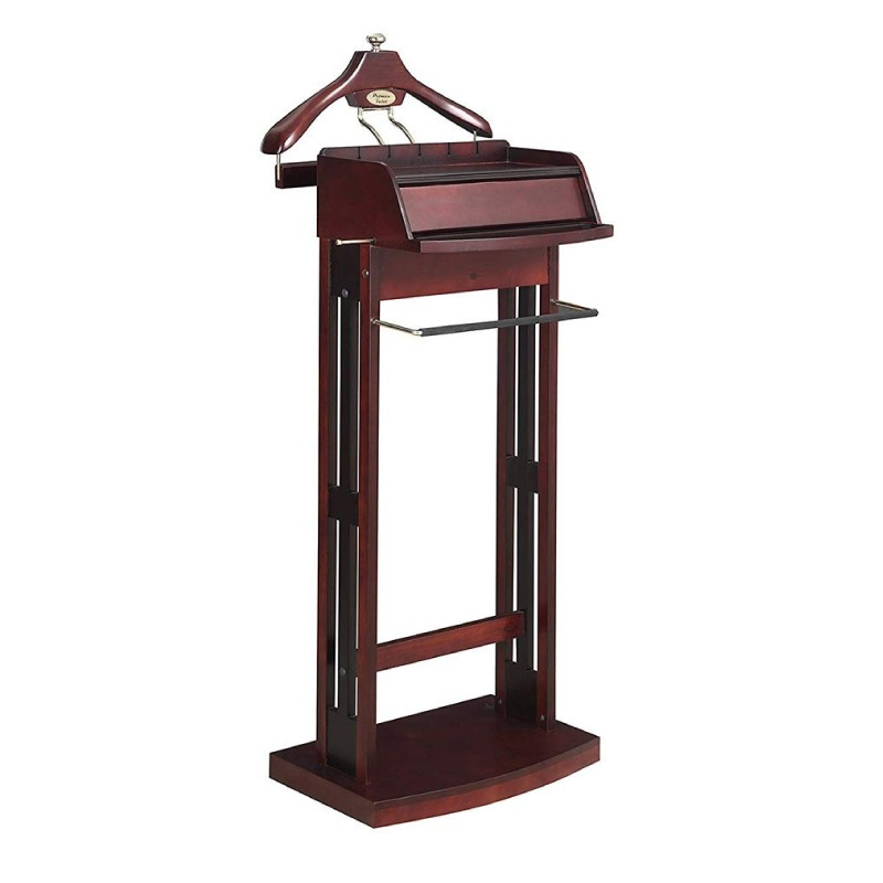 Деревянный органайзер для одежды с вешалкой и подносом