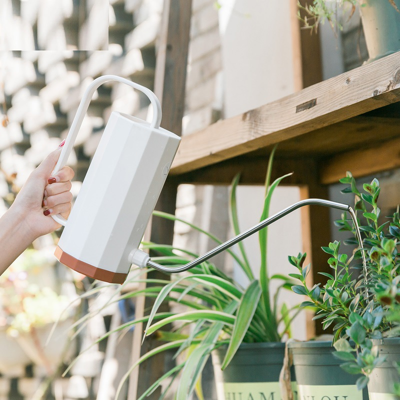 1200ml Flowers Watering Can Stainless Steel Curved Mouth Flower Spray Pot Household Removable Nozzle Portable Bonsai Garden Tool