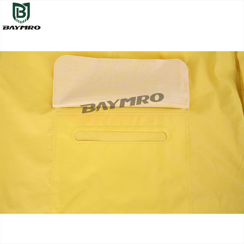 PPE Supplier Cheap Yellow PVC Raincoat Site Construction Labor Protection Waterproof Rainsuit Raincoat En 343