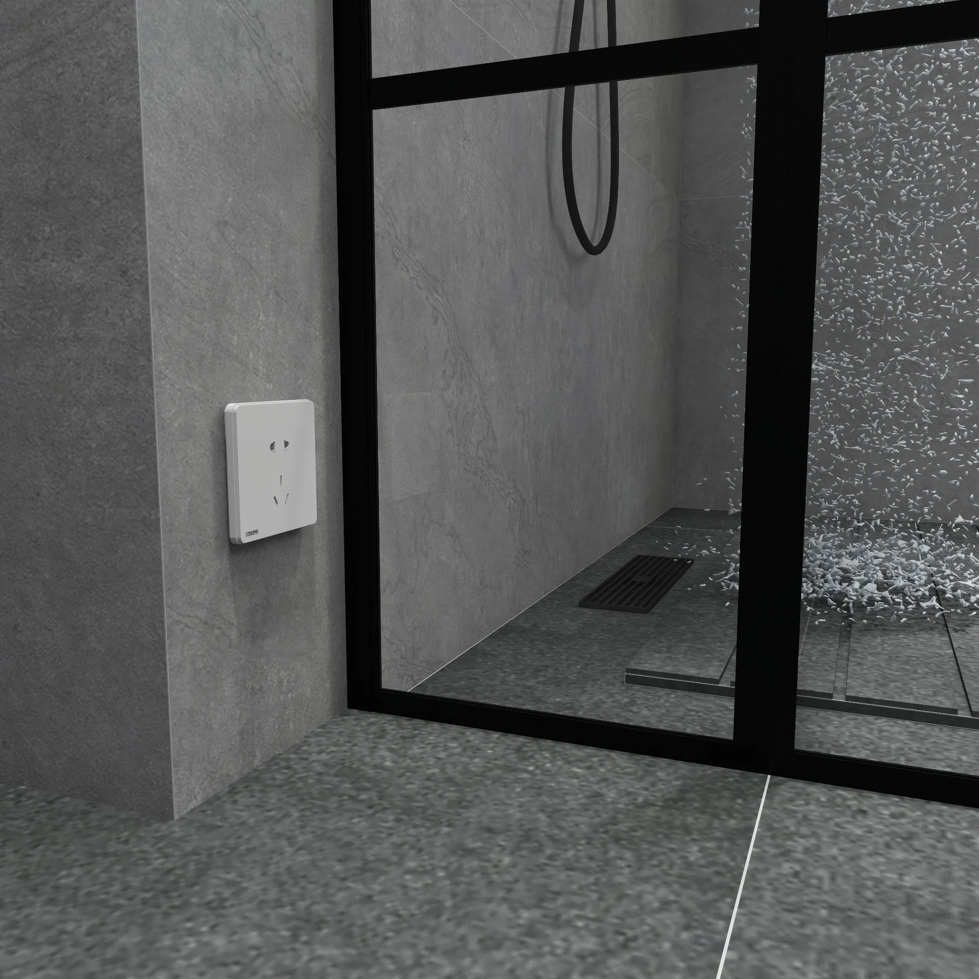 Hot Design Costing Saving Tempered Glass Shower Screen for Walk in Room Black 2