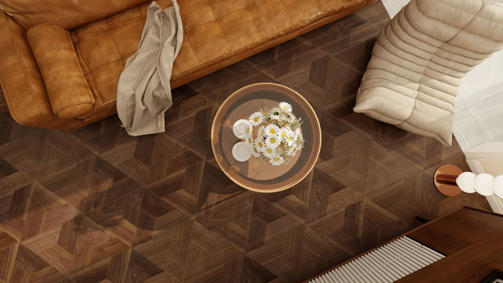 Rich Textured Engineered Flooring - Smooth Solid Wood Parquet for Elegant Decor