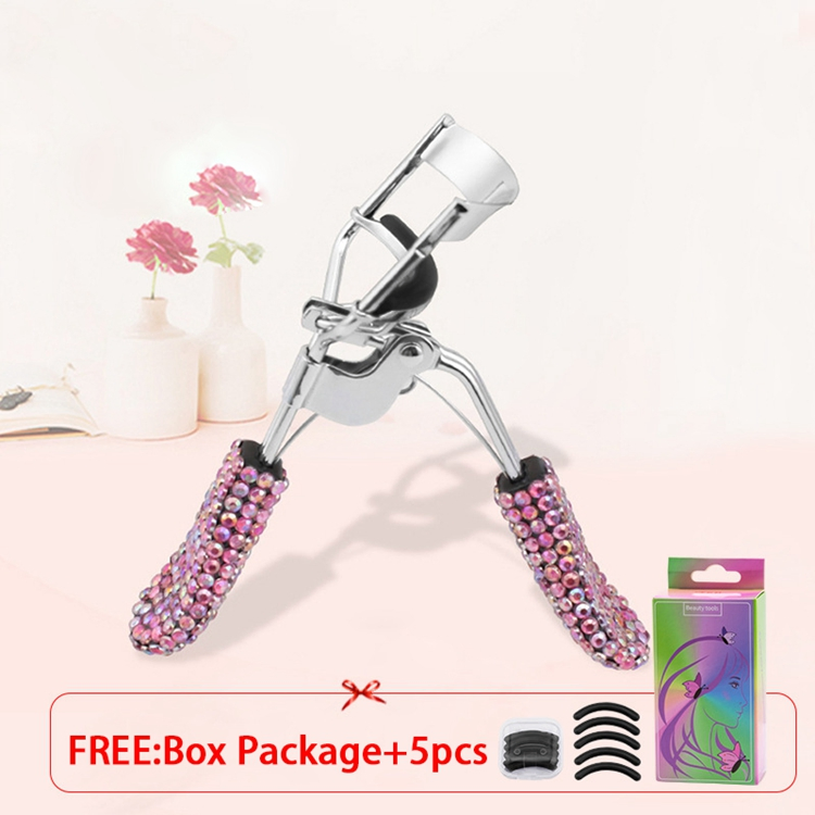 Holographic Glass Crystal Ab Rhinestone Lash Curler Diamond Bling Eyelash Curler