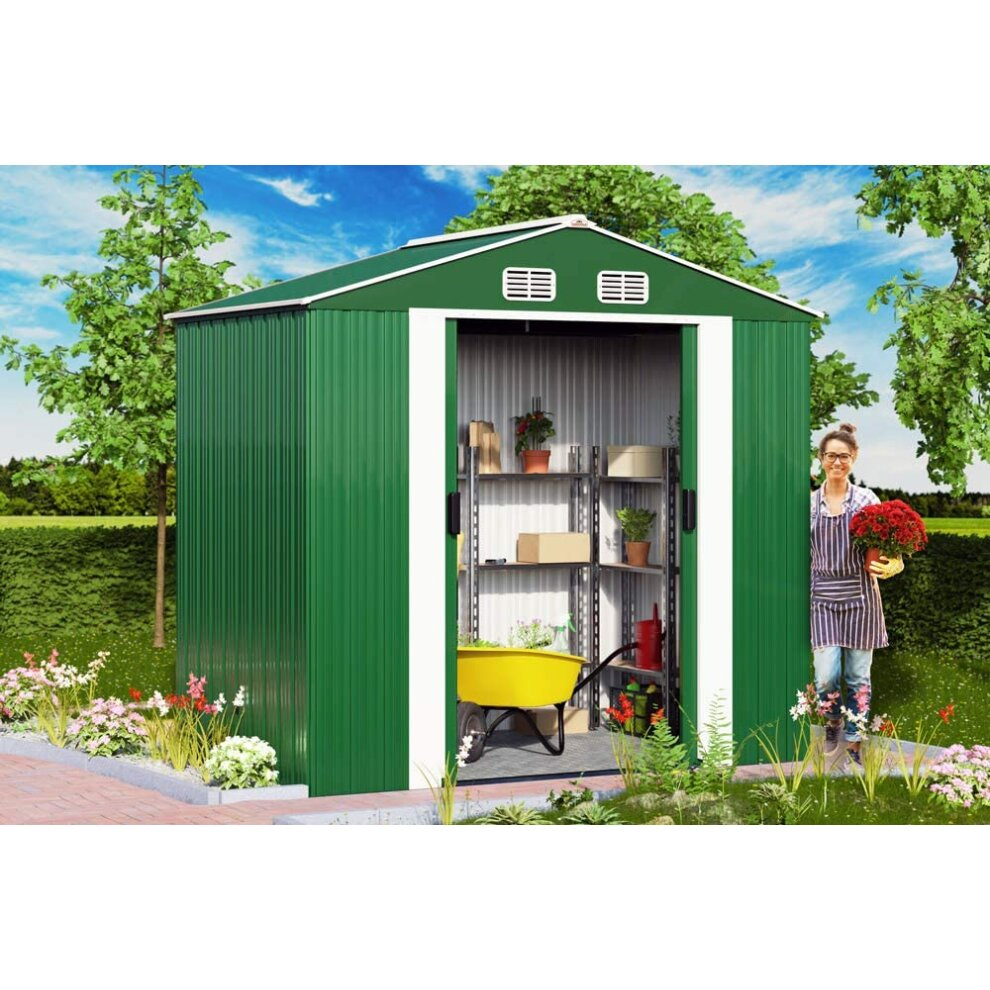 6 FT. W X 4 FT. D Yardmaster Outside Metal Garden Tool Shed
