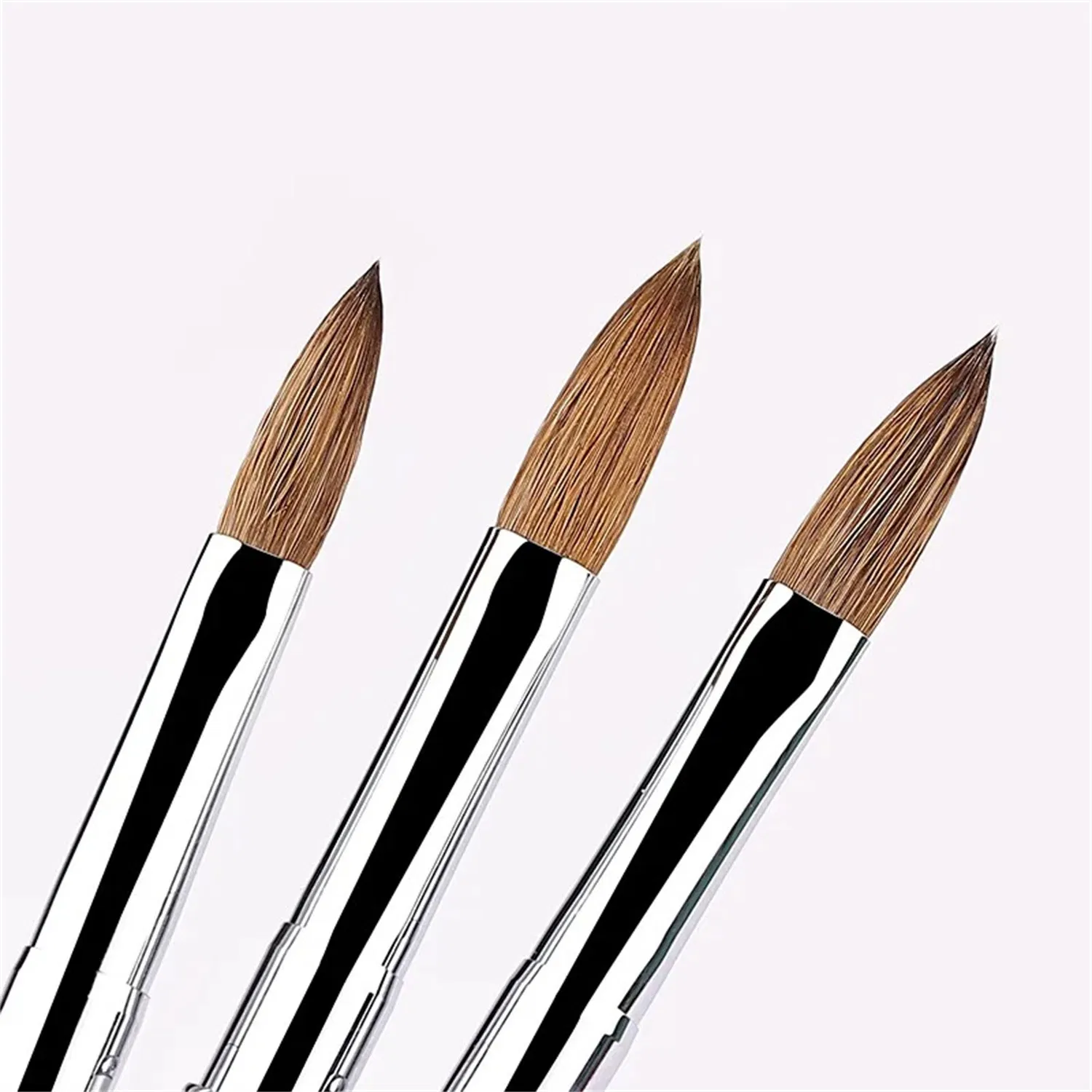 Factory Price Logo Customization 100% Kolinsky Nail Brush Rhinestone Handle Crystal Painting Nail Tools