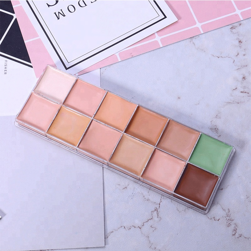 OEM 12-Color Concealer Foundation Cream Bright Complexion Repair Cream Acne Marks Dark Circles Concealer Pallette