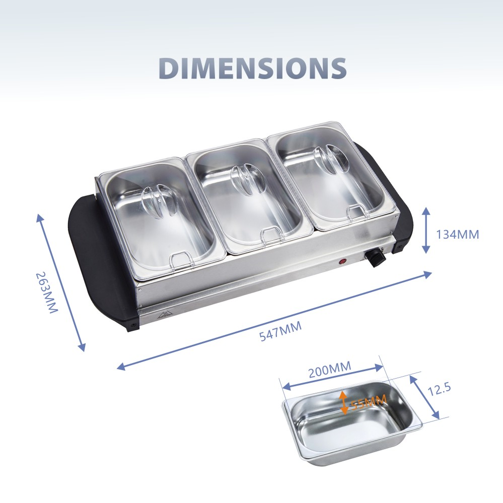Stainless Steel Buffet Stove, Electric Heating Buffet Food Warmer, Square Shape, Hotel Breakfast, Fast Food, Tabletop Warming Table, Commercial Use