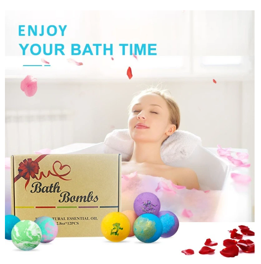 Organic Colorful Fizzy Coconut Oil Bath Bombs Set Colorful Bubble Fizzies Bath Bombs Gift Set