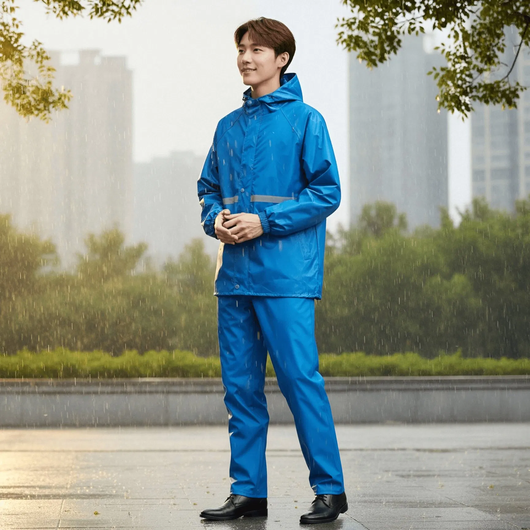 Durable Rainsuit for Bad Weather with Premium Coated Fabric and Long Life