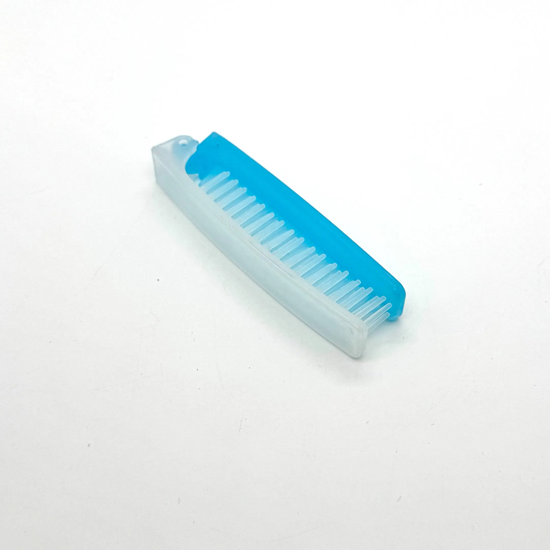 Blue and White Double Toothed Plastic Folding Comb 07