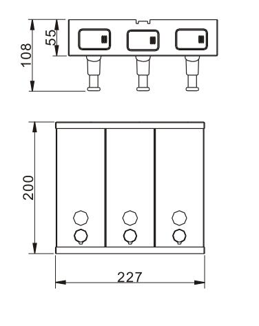 Настенный дозатор для мыла MX-SD806, 3 головки